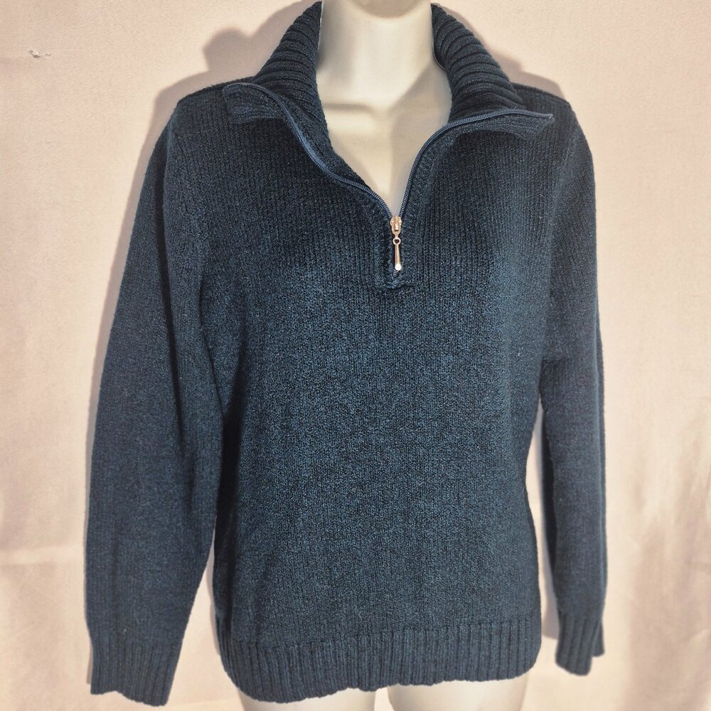 KAREN SCOTT zippered Turquoise sweater size Medium